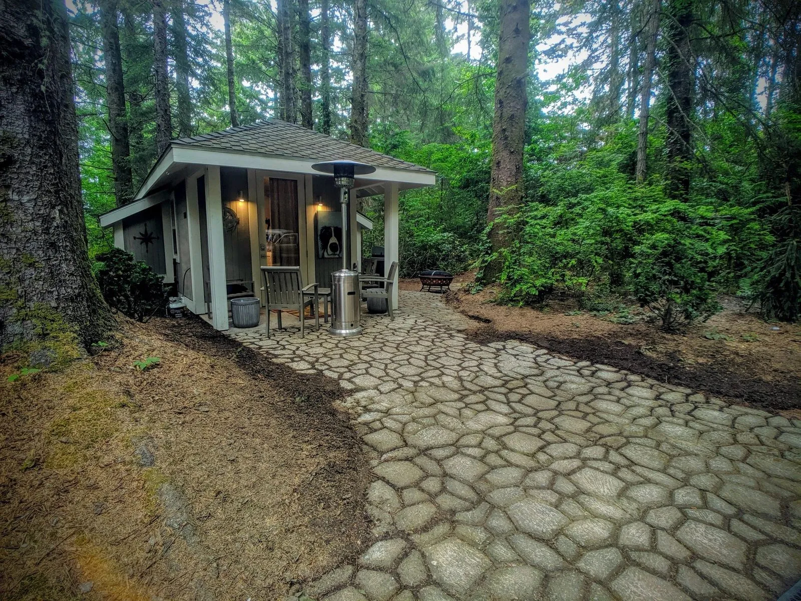 The private cabana cabin set among the trees